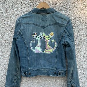 Cat Sequin Embellished Denim Jacket The Limited